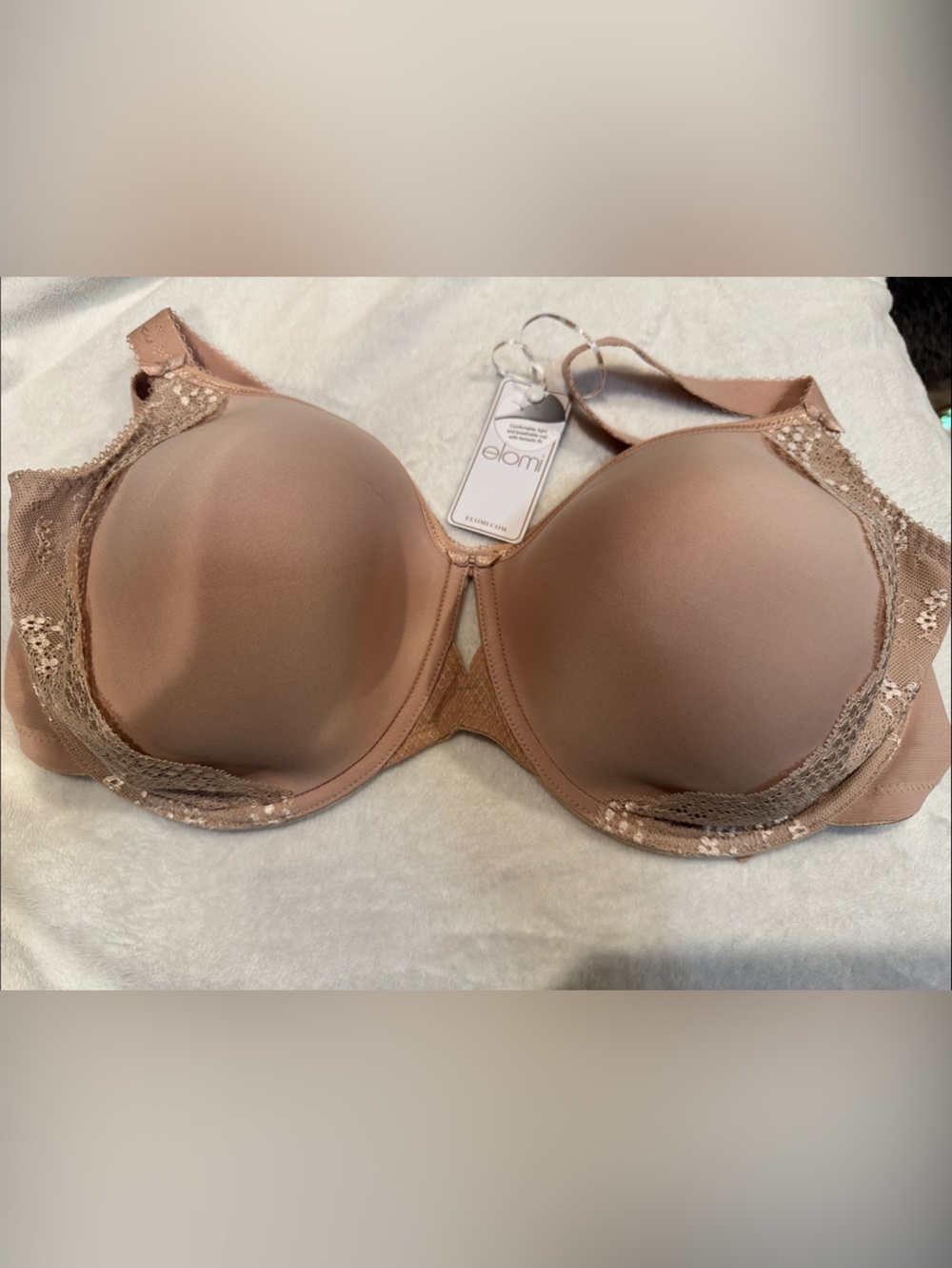 Elomi Charley Bandless Spacer Seamless Underwire Bra 34HH,Fawn